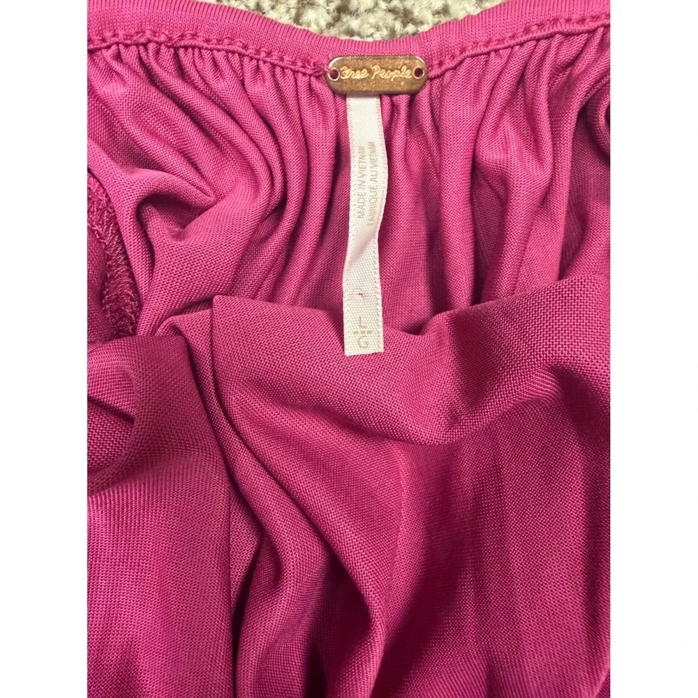 Free People Intimately Magenta Pink Strappy Back Babydoll Cami Tank Top Large